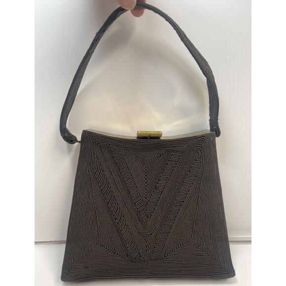 Cordé Handbags - Vintage Genuine Corde Chocolate Brown Metal Hindged Snap Handbag